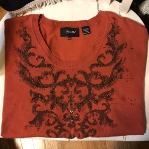 Miss Me Burnt Orange short sleeve Sweater Size: L